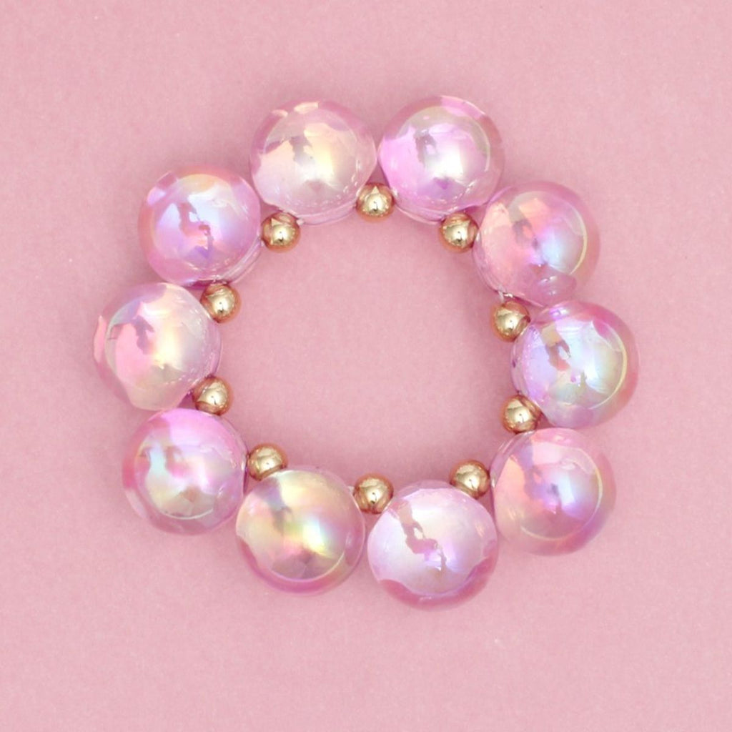 Bracelet Purple Iridescent Bubble Ball Bead